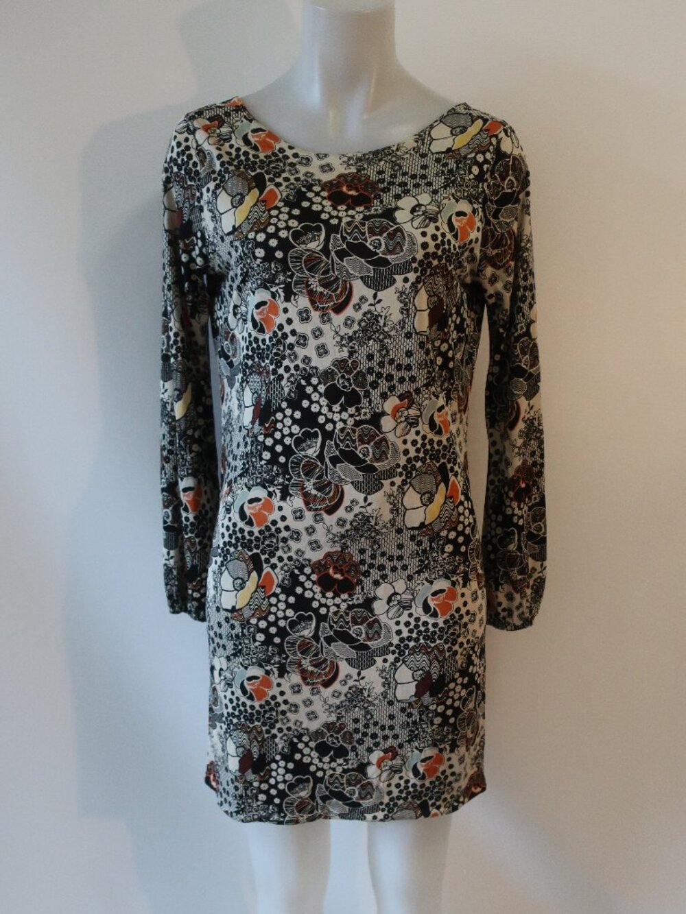 Womens Missoni (Item-827) Black Multicolor Floral Draped Back Pure Silk Dress 6​